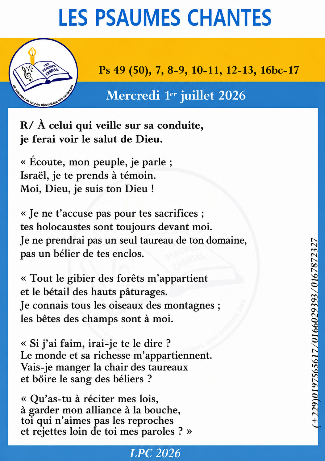 Visuel du psaume 49(50)