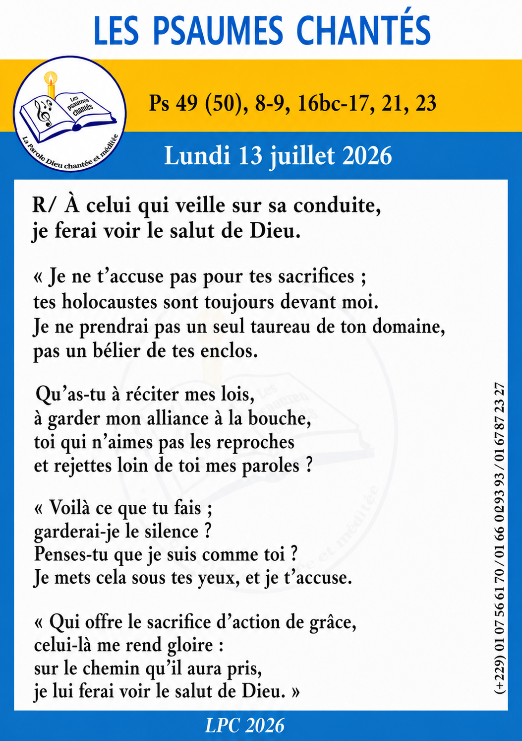 Visuel du psaume 49(50)